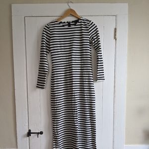 J crew long sleeved stripe maxi dress 0